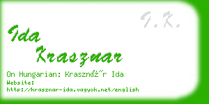 ida krasznar business card